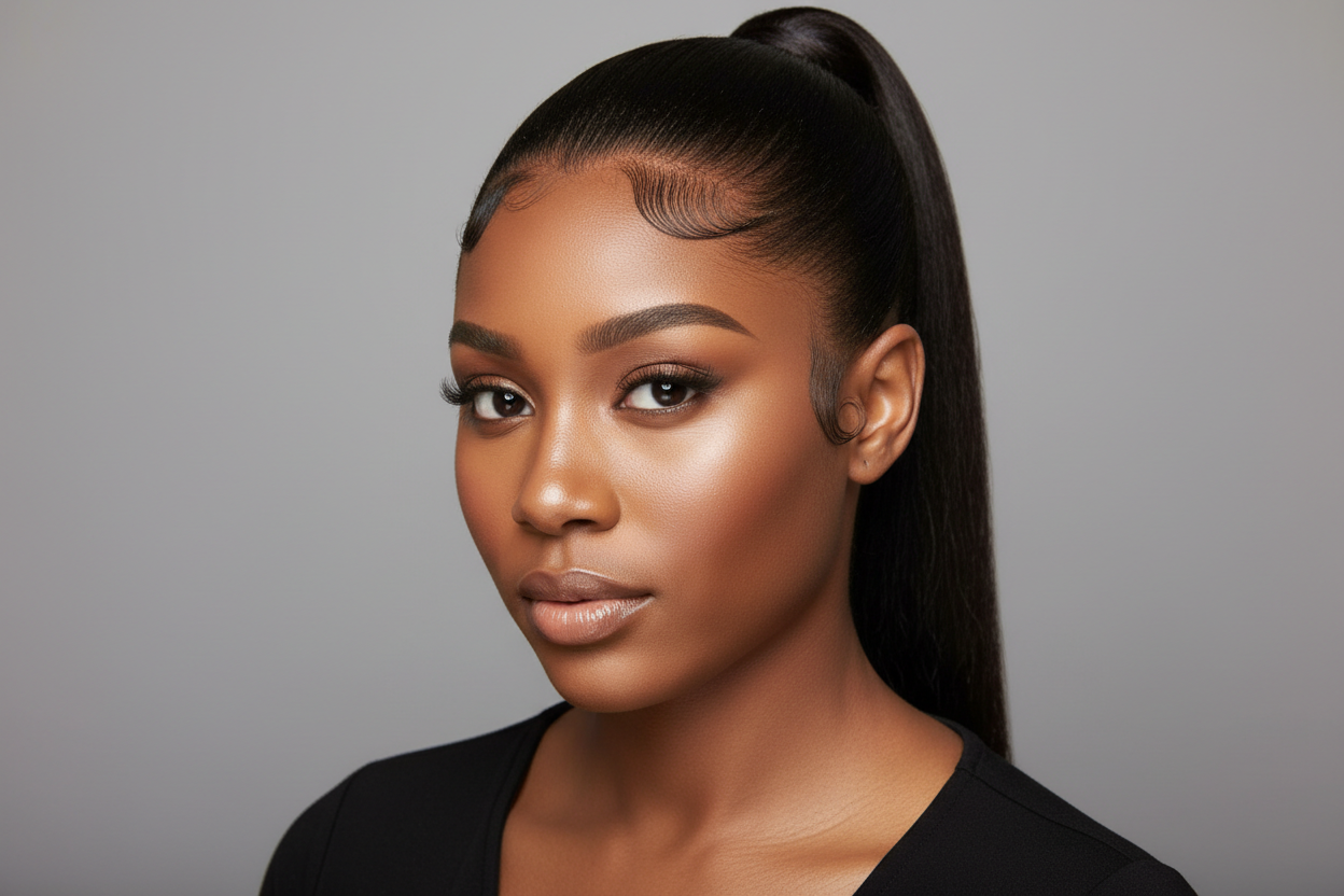 black lady with edge control