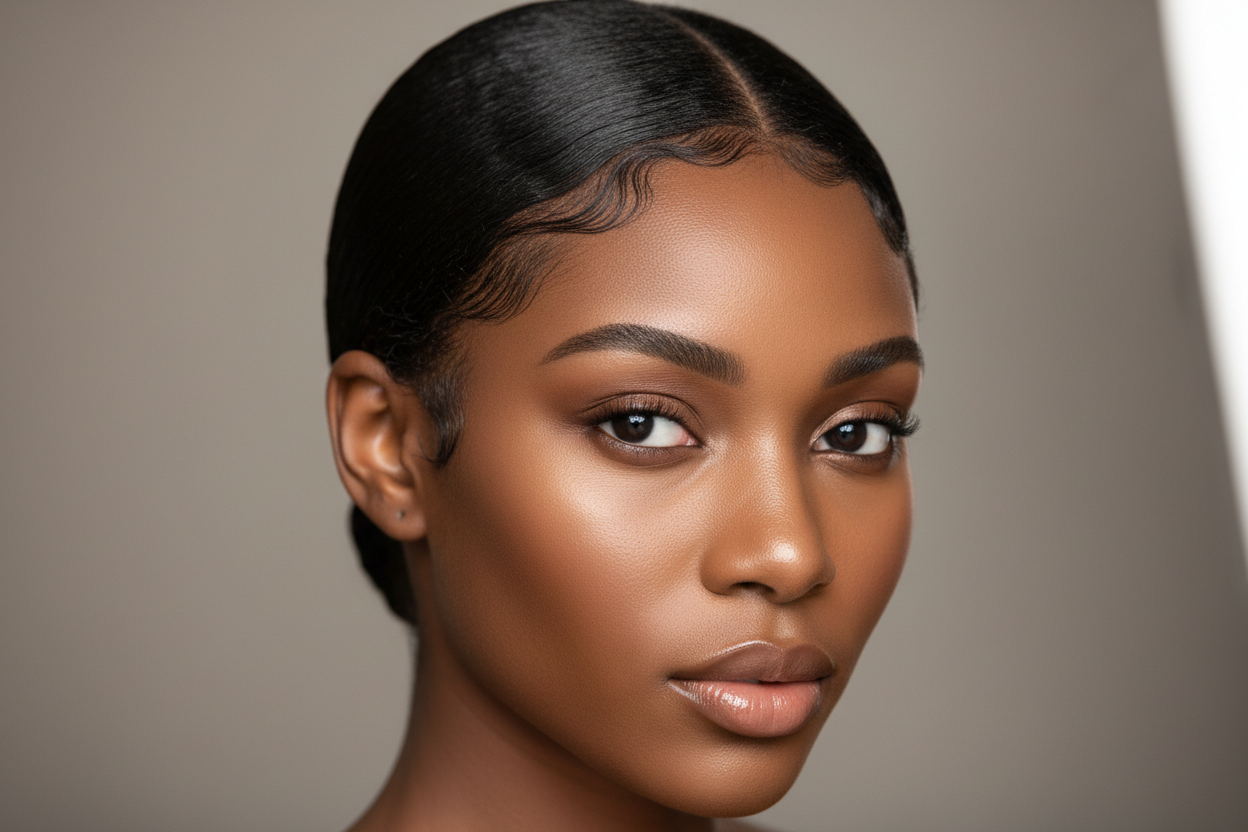 black women with sleek edges on hair